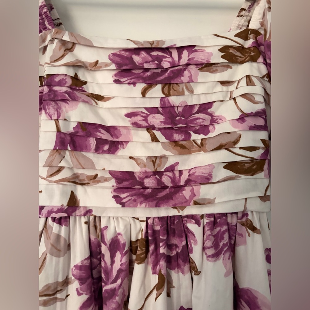 Abercrombie & Fitch Emerson Poplin Puff Sleeve Midi Dress in a floral print XSP - Picture 5 of 12